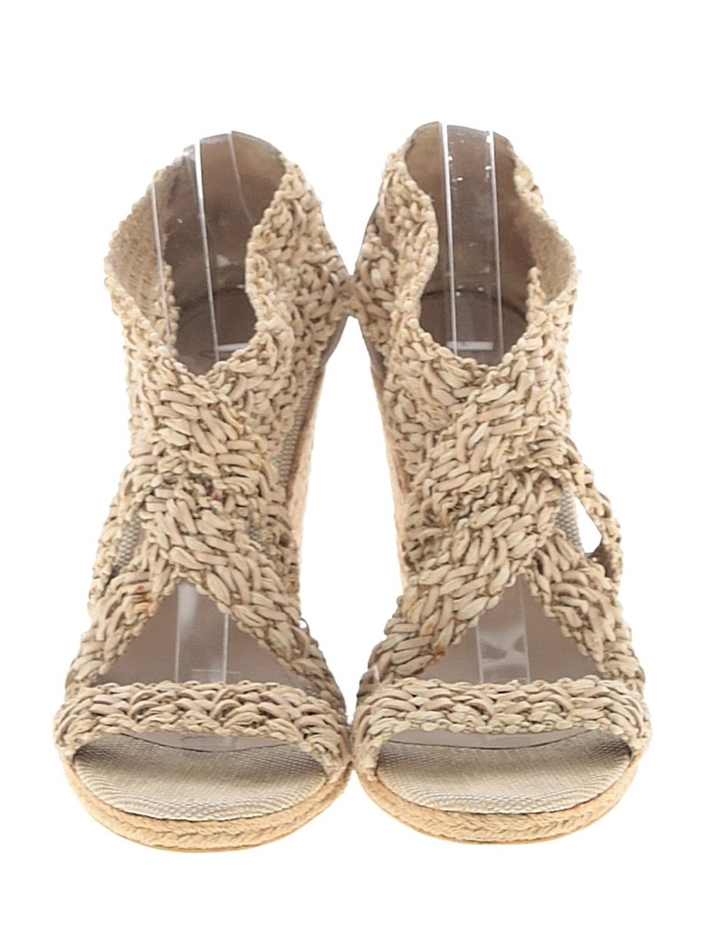 Jean-Michel Cazabat.  Braided Espadrille Wedge Sandals in Natural. 40/10